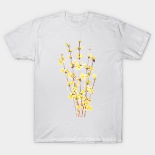 yellow forsythia watercolor T-Shirt